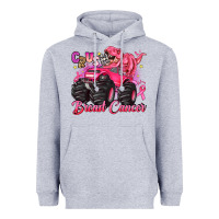 Heather Grey crush breast cancer monster truck with dinosaur Heavyweight Hoodie - JahusDesignShop