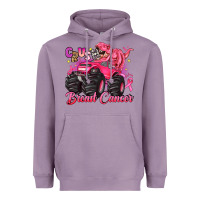 Lavender crush breast cancer monster truck with dinosaur Heavyweight Hoodie - JahusDesignShop