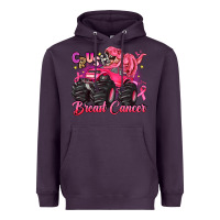 Plum crush breast cancer monster truck with dinosaur Heavyweight Hoodie - JahusDesignShop