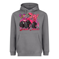 Crush Breast Cancer Monster Truck With Dinosaur Heavyweight Hoodie | Teevron