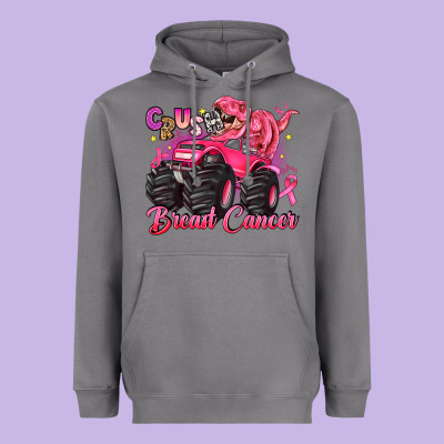 Crush Breast Cancer Monster Truck With Dinosaur Heavyweight Hoodie Designed By Jahusdesignshop