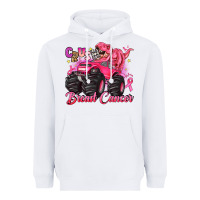 White crush breast cancer monster truck with dinosaur Heavyweight Hoodie - JahusDesignShop