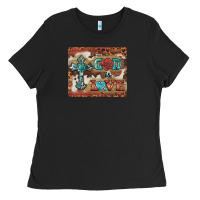 Black god is love cross Ladies Tee - BarkalooDesign