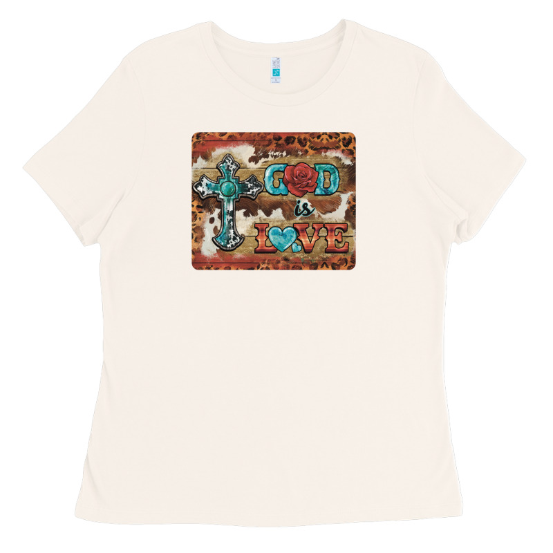 God Is Love Cross Ladies Tee by BarkalooDesign | Teevron