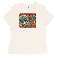 Bone god is love cross Ladies Tee - BarkalooDesign