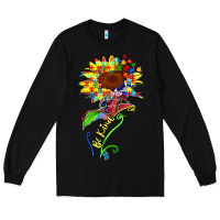 Black be kind autism sunflower Long Sleeve Tee - Zillion Design Studio