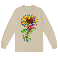 Mushroom be kind autism sunflower Long Sleeve Tee - Zillion Design Studio