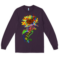Plum be kind autism sunflower Long Sleeve Tee - Zillion Design Studio