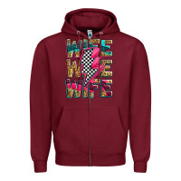 Burgundy race wife wife wife lightningbolt Zipper Hoodie - Zillion Design Studio