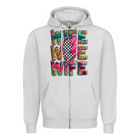 Dove Grey race wife wife wife lightningbolt Zipper Hoodie - Zillion Design Studio