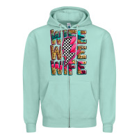 Seafoam race wife wife wife lightningbolt Zipper Hoodie - Zillion Design Studio