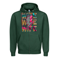 Sports Green race wife wife wife lightningbolt Zipper Hoodie - Zillion Design Studio