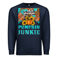 Navy pumpkin junkie Premium Sweatshirt - Artiststas