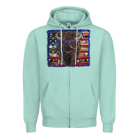 Bison With American Flag And Glasses Zipper Hoodie | Teevron