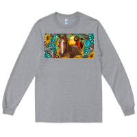 Heather Grey horse and desert with sunflowers gemstone Long Sleeve Tee - RanaPortraitStore