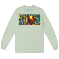 Matcha horse and desert with sunflowers gemstone Long Sleeve Tee - RanaPortraitStore