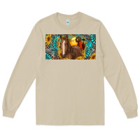 Mushroom horse and desert with sunflowers gemstone Long Sleeve Tee - RanaPortraitStore