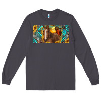 Smoke horse and desert with sunflowers gemstone Long Sleeve Tee - RanaPortraitStore