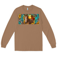 Toasted Coconut horse and desert with sunflowers gemstone Long Sleeve Tee - RanaPortraitStore