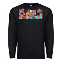 Black teacher floral pencil libbey glass Premium Sweatshirt - BundleAndBundleShop