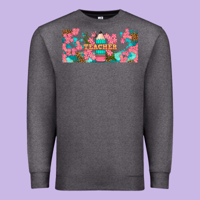 Teacher Floral Pencil Libbey Glass Premium Sweatshirt Designed By Bundleandbundleshop