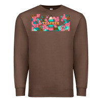 Chestnut teacher floral pencil libbey glass Premium Sweatshirt - BundleAndBundleShop
