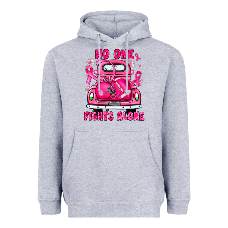 Breast Cancer No One Fights Alone Truck Football Heavyweight Hoodie by JahusDesignShop | Teevron