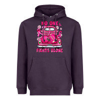 Plum breast cancer no one fights alone truck football Heavyweight Hoodie - JahusDesignShop