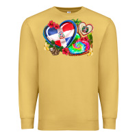 Antique Gold western leopard  dominican republic  hearts Premium Sweatshirt - AdoDesignShop