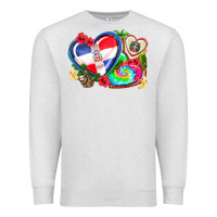 Oatmeal Heather western leopard  dominican republic  hearts Premium Sweatshirt - AdoDesignShop