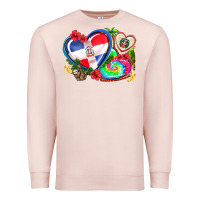 Pale Pink western leopard  dominican republic  hearts Premium Sweatshirt - AdoDesignShop