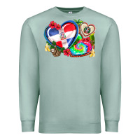 Seafoam western leopard  dominican republic  hearts Premium Sweatshirt - AdoDesignShop