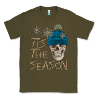 Army Green skull tis the season winter Classic Tee - FaDigitalArtStudio
