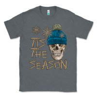 Charcoal Heather skull tis the season winter Classic Tee - FaDigitalArtStudio