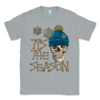Heather Grey skull tis the season winter Classic Tee - FaDigitalArtStudio