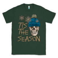 Sports Green skull tis the season winter Classic Tee - FaDigitalArtStudio