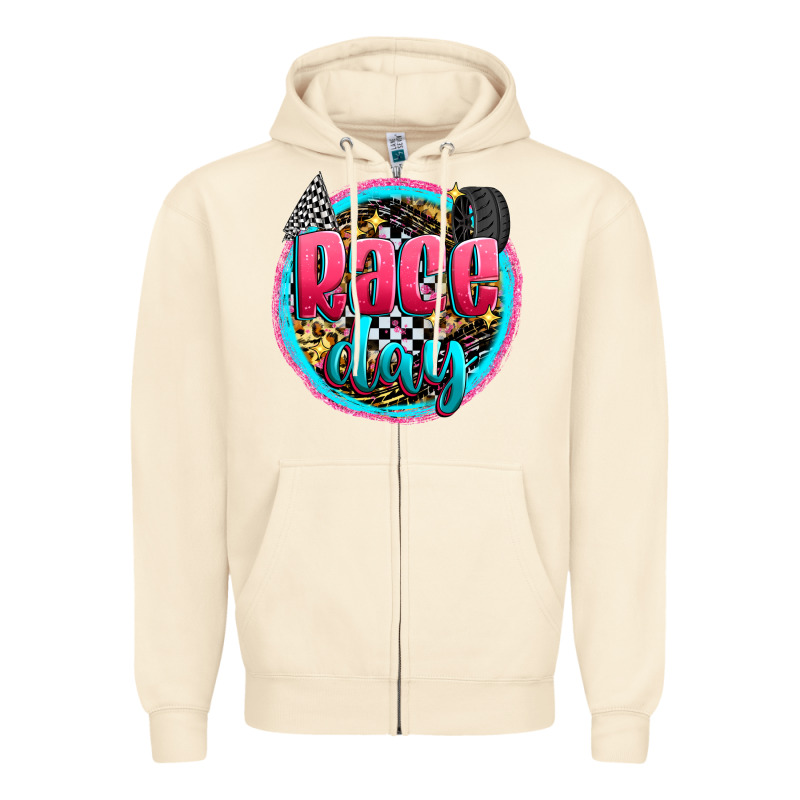 Race Day Zipper Hoodie by Zillion Design Studio | Teevron