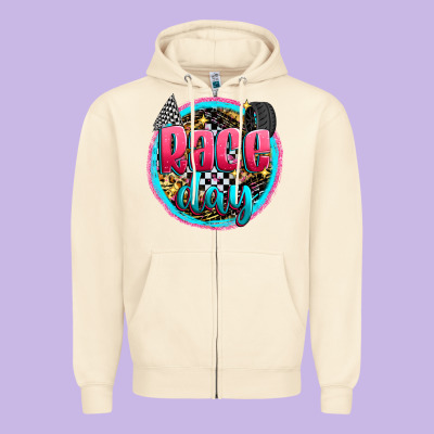 Race Day Zipper Hoodie Designed By Zillion Design Studio