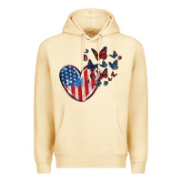 Pina Colada 4th of july american flag heart butterfly Premium Hoodie - MaliasSmallBusiness