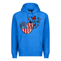 True Royal 4th of july american flag heart butterfly Premium Hoodie - MaliasSmallBusiness