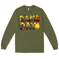 Army Green game day softball leopard Long Sleeve Tee - Zillion Design Studio