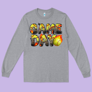 Game Day Softball Leopard Long Sleeve Tee Designed By Zillion Design Studio