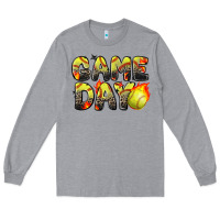 Heather Grey game day softball leopard Long Sleeve Tee - Zillion Design Studio