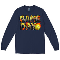 Navy game day softball leopard Long Sleeve Tee - Zillion Design Studio