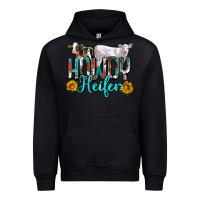 Black western howdy heifer Urban Hoodie - NancyCooperArtShop
