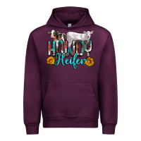 Mauve Wine western howdy heifer Urban Hoodie - NancyCooperArtShop