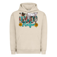 Pigment French Oak western howdy heifer Urban Hoodie - NancyCooperArtShop