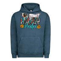 Pigment Midnight Navy western howdy heifer Urban Hoodie - NancyCooperArtShop