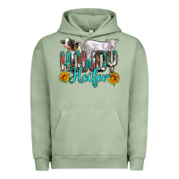 Pigment Oil Green western howdy heifer Urban Hoodie - NancyCooperArtShop