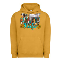 Pigment Peanut Butter western howdy heifer Urban Hoodie - NancyCooperArtShop